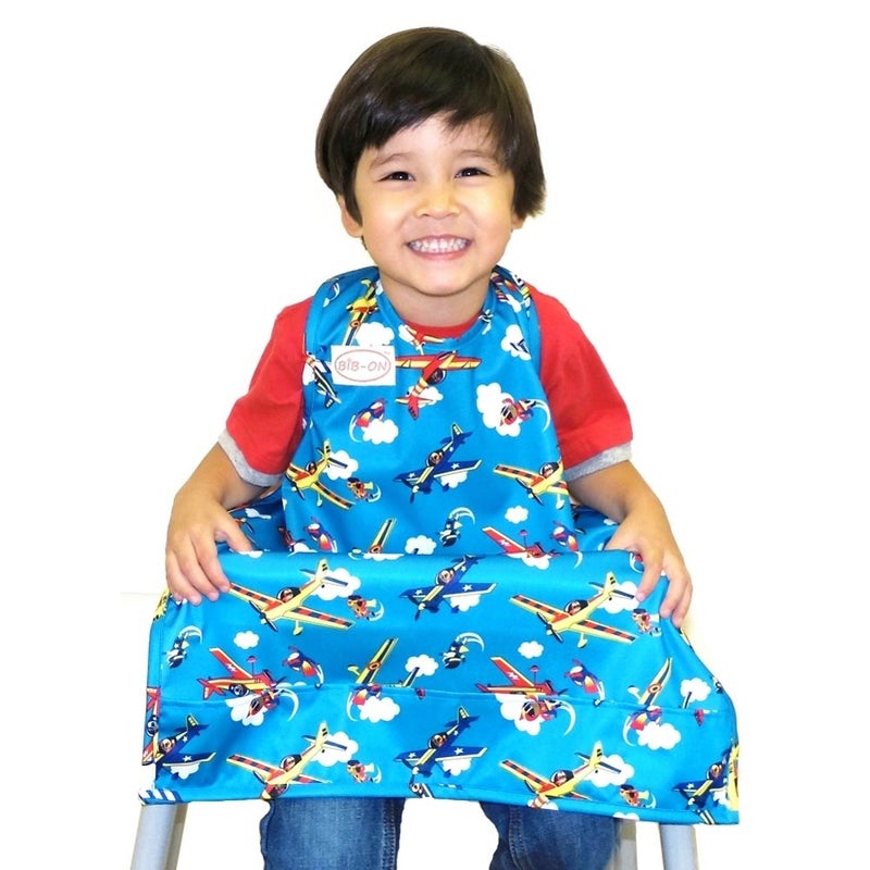 BIB-ON, Full-Coverage Bib and Apron Combination for Infant, Baby, Toddler Ages 0-4. (Planes) - Image 2