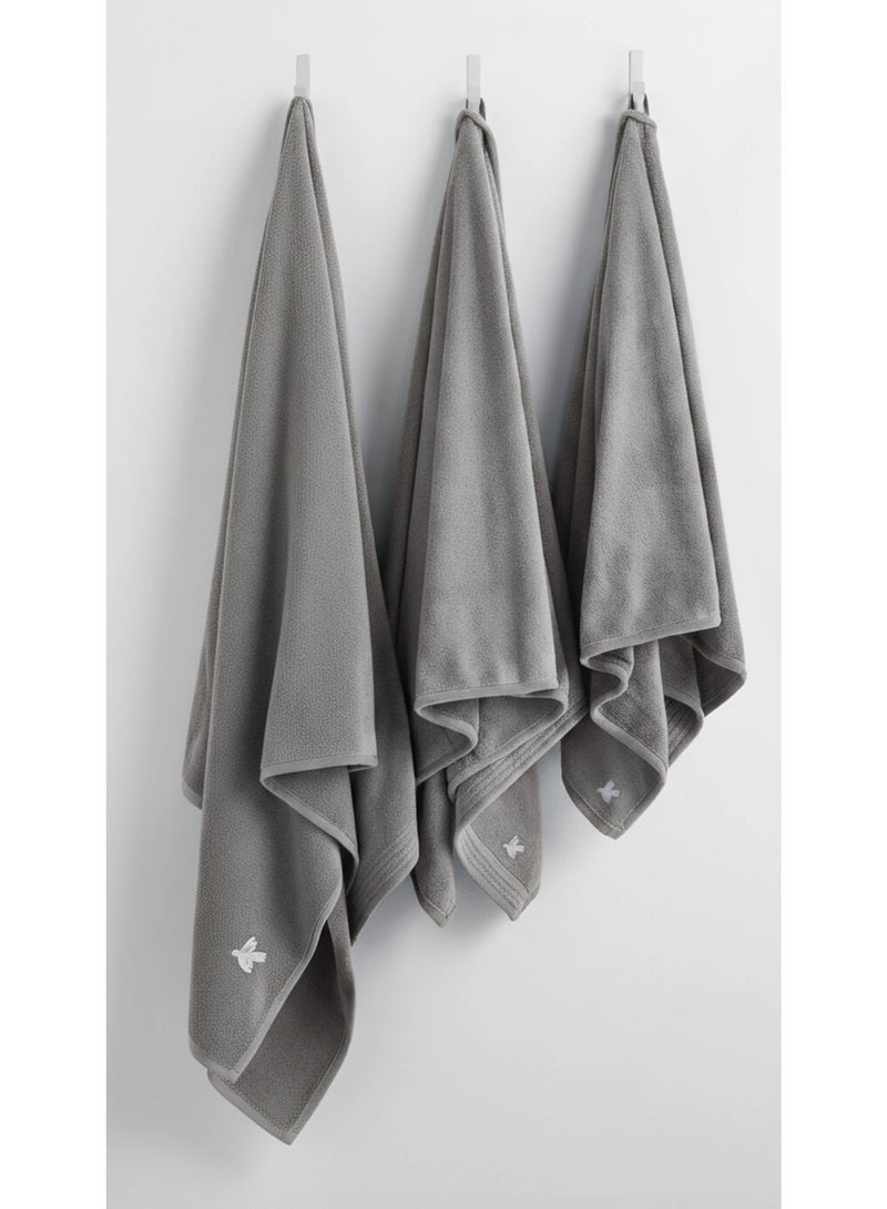 Relef Classic Medium Bath Towel 70X140 cm, Dark Grey - 1 Piece - Image 3