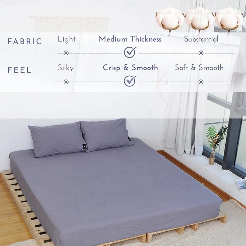 KLASLAV Grounding Fitted Sheet Kit King Size  Grounding Sheets with Deep Pocket  Organic Cotton 5% Silver Fiber  Conductivity Bed Cover for Sleeping  Earth Connected Bedding Grey - Image 3