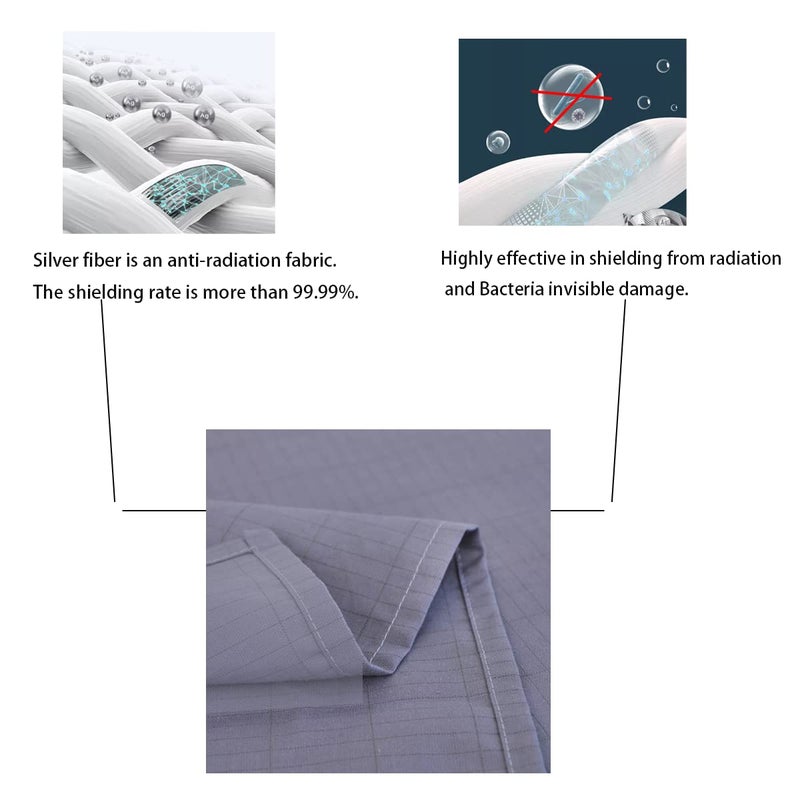 KLASLAV Grounding Fitted Sheet Kit King Size  Grounding Sheets with Deep Pocket  Organic Cotton 5% Silver Fiber  Conductivity Bed Cover for Sleeping  Earth Connected Bedding Grey - Image 4