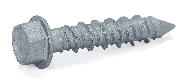 CONFAST 1/4" x 1-1/4" Concrete Screws 410 Stainless Steel Hex with Concrete Drill Bit for Anchoring to Masonry, Block or Brick (50 per Box) - Image 1