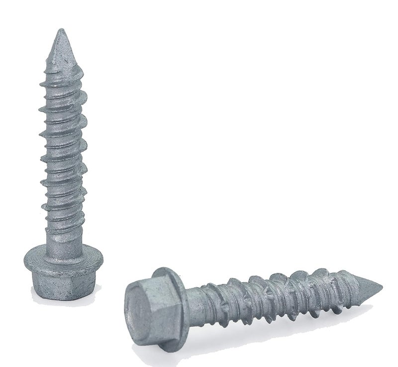 CONFAST 1/4" x 1-1/4" Concrete Screws 410 Stainless Steel Hex with Concrete Drill Bit for Anchoring to Masonry, Block or Brick (50 per Box) - Image 3