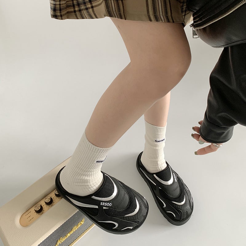 Women's Black Thick Sole Closed Toe Slippers - Image 5