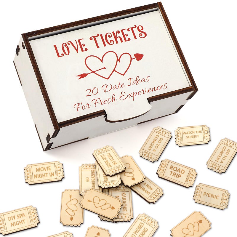 JULEASEL Love Tickets for Him â€” 20 Date Ideas for Fresh Experience | Unique Valentines Day Gift for Couples, Valentines Coupons for Him Her Husband, Thoughtful Vday Gift for Him - Image 1
