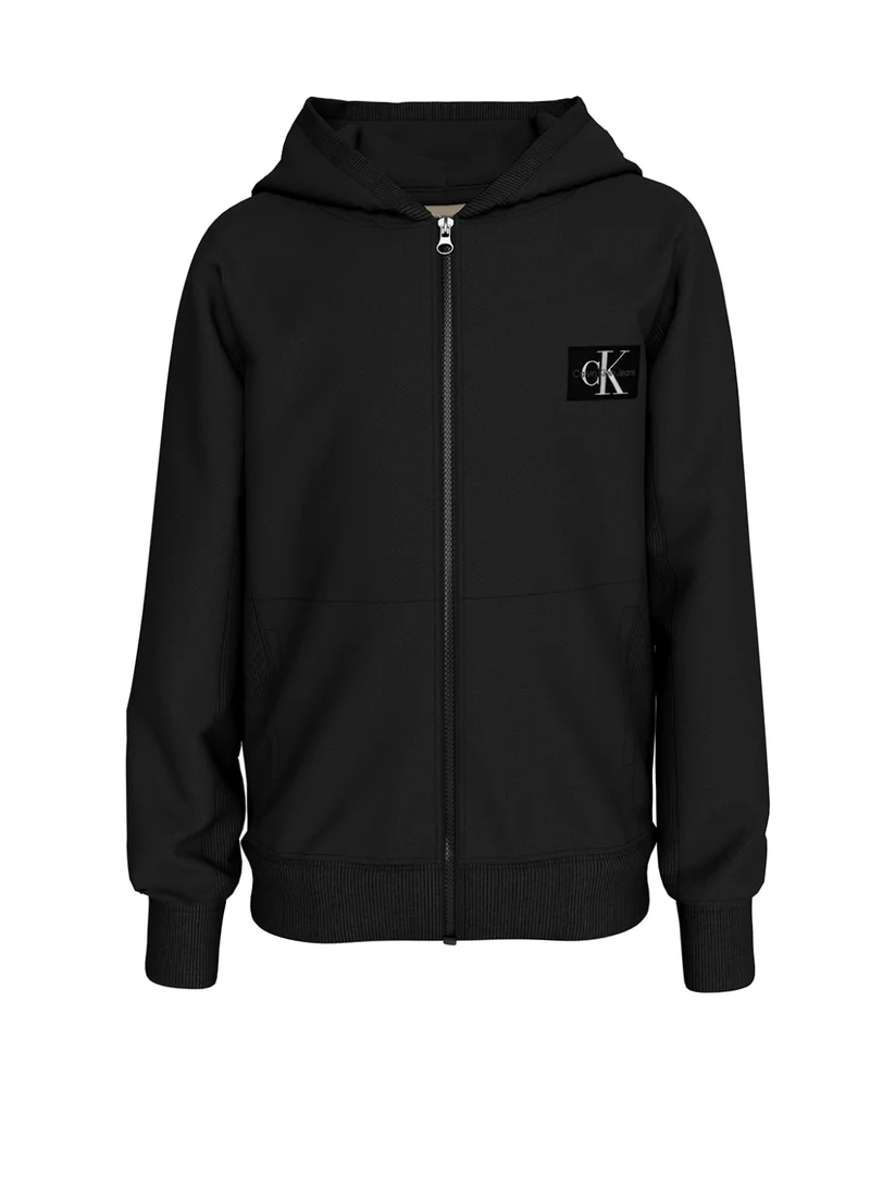 Calvin Klein Jeans Youth Logo Zip Through Hoodie