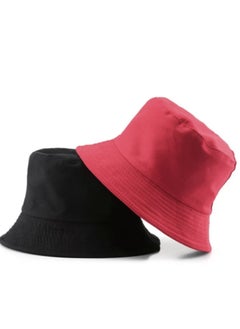 Set of two cotton Foldable sun unisex bucket travel hat