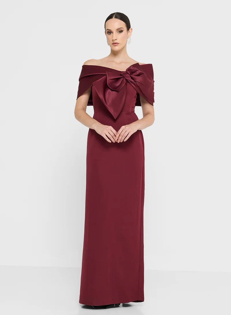 Namshi x Off Shoulder Dress With Bow Detail