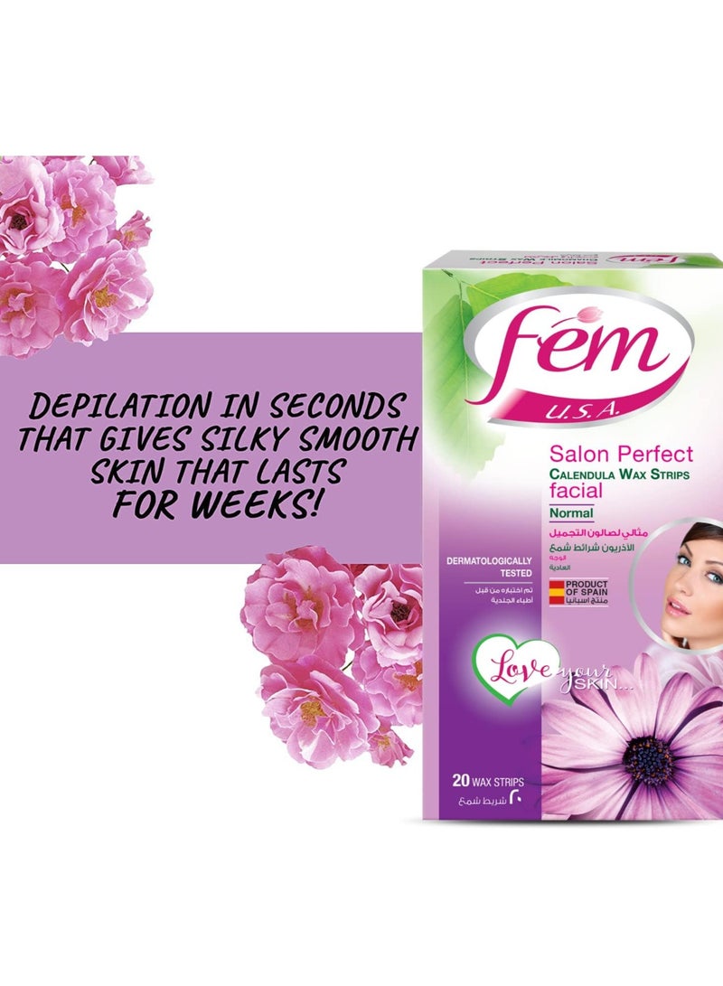 فيم شرائح شمع للوجه غنية بالآذريون للبشرة العادية 20 شريحة - Image 2