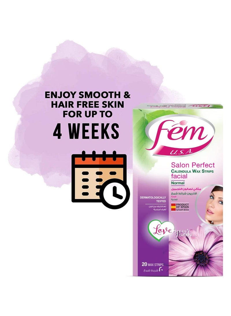 فيم شرائح شمع للوجه غنية بالآذريون للبشرة العادية 20 شريحة - Image 3