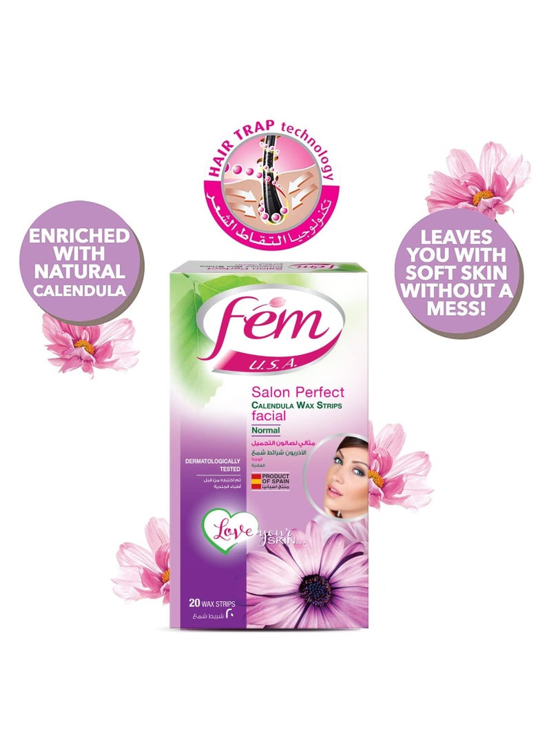 فيم شرائح شمع للوجه غنية بالآذريون للبشرة العادية 20 شريحة - Image 4