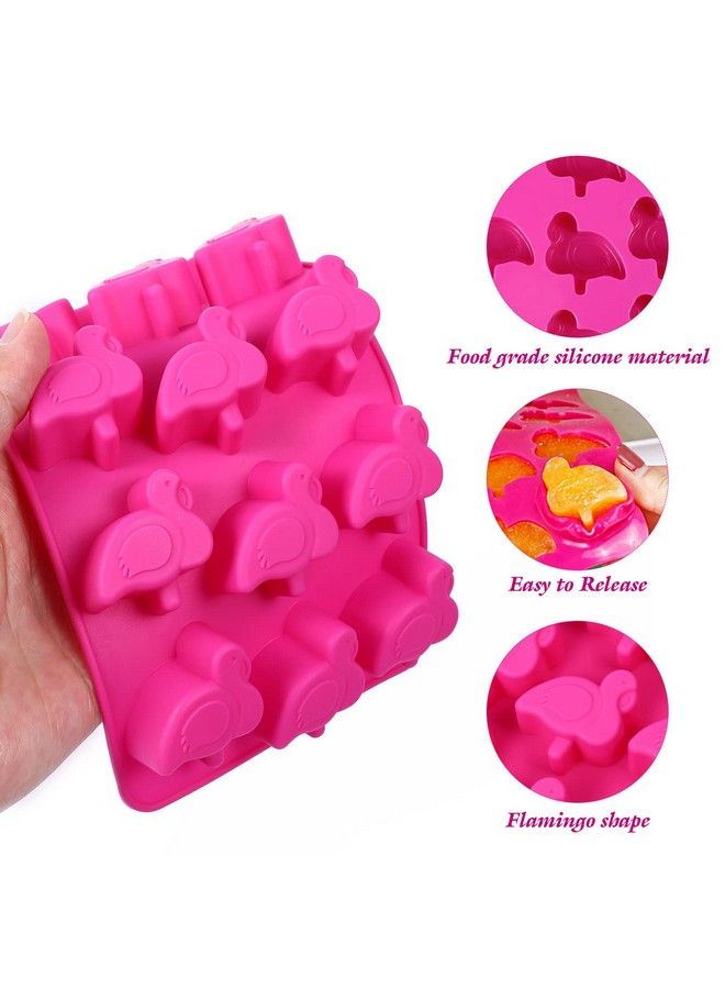 Amosfun قالب مكعبات الثلج من السيليكون الغذائي 2 قطع على شكل فلامنغو للشوكولاتة والحلويات والبسكويت والفوندان والجيلو وصابون صغير للخبز - Image 4