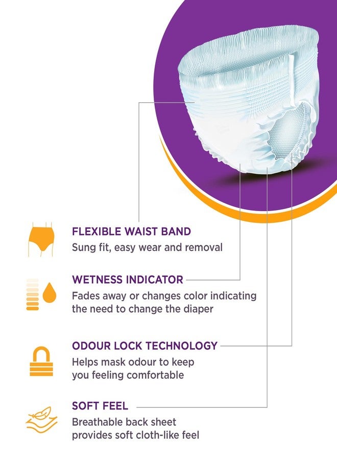 الحفاضات حفاضات الكبار من إلديابرز، بتصميم سروال | مقاس الخصر (96-137 سم) (38-54 بوصة) | امتصاص لمدة 10 ساعات | للجنسين | تحكم في الرائحة (كبير) (M) - Image 5