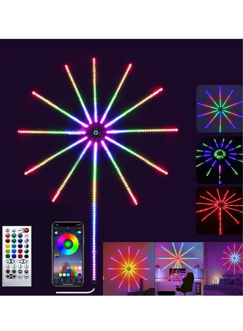 Smart Firework Lights Indoor, App and Remote Control RGB Color Changing Led Lights Strip for Bedroom, More Colors, Dynamic Modes, Music Sync, Mic, - Image 1