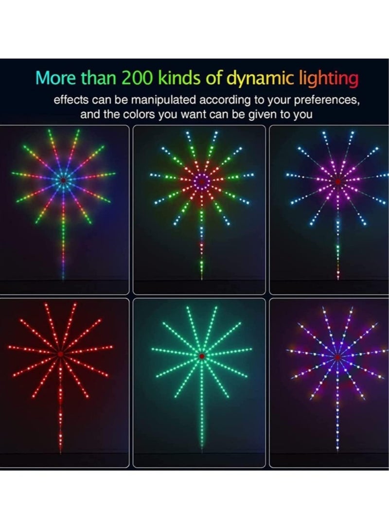 Smart Firework Lights Indoor, App and Remote Control RGB Color Changing Led Lights Strip for Bedroom, More Colors, Dynamic Modes, Music Sync, Mic, - Image 3