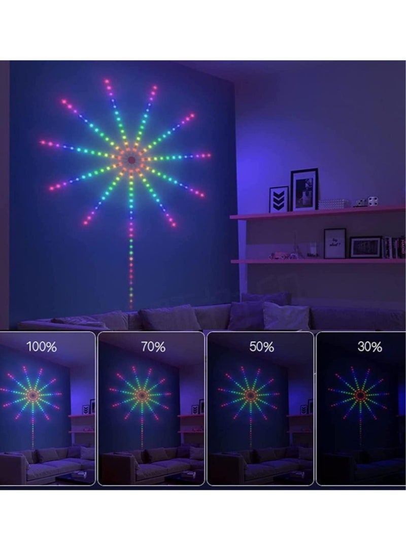 Smart Firework Lights Indoor, App and Remote Control RGB Color Changing Led Lights Strip for Bedroom, More Colors, Dynamic Modes, Music Sync, Mic, - Image 2