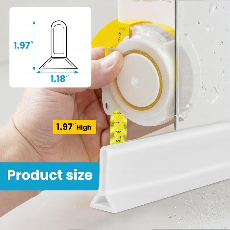DLYYPLUS Store 39" Collapsible Shower Threshold Water Dam Water Stopper Barrier Keeps Water Inside Threshold Dry and Wet Separation for Bathroom Kitchen Sink Bathtub - Image 3