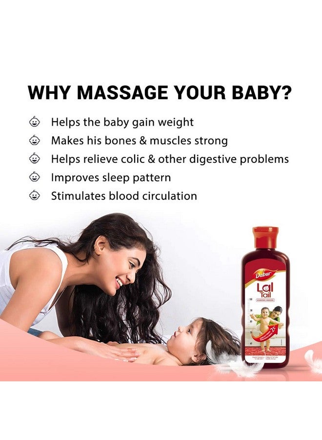 Dabur Lal Tail Ayurvedic Baby Oil Clinically Tested 2X Faster Physical Growth 200 Ml  - Image 4