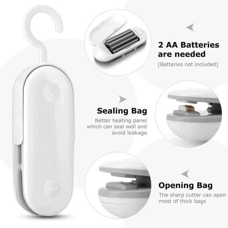 ZEELPETAL Mini Bag Sealer 2 in 1 Heat Sealer and Cutter Handheld Sealing Machine Portable Bag Resealer Sealer for Plastic Bags Food Storage Snack Fresh Bag Sealer Pack of 1 Multi Color - Image 2
