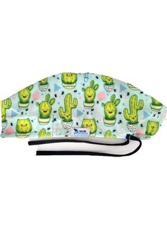 Nur Medikal Giyim Nur Medical Clothing Mutlu Cactus Patterned Surgical Cap 