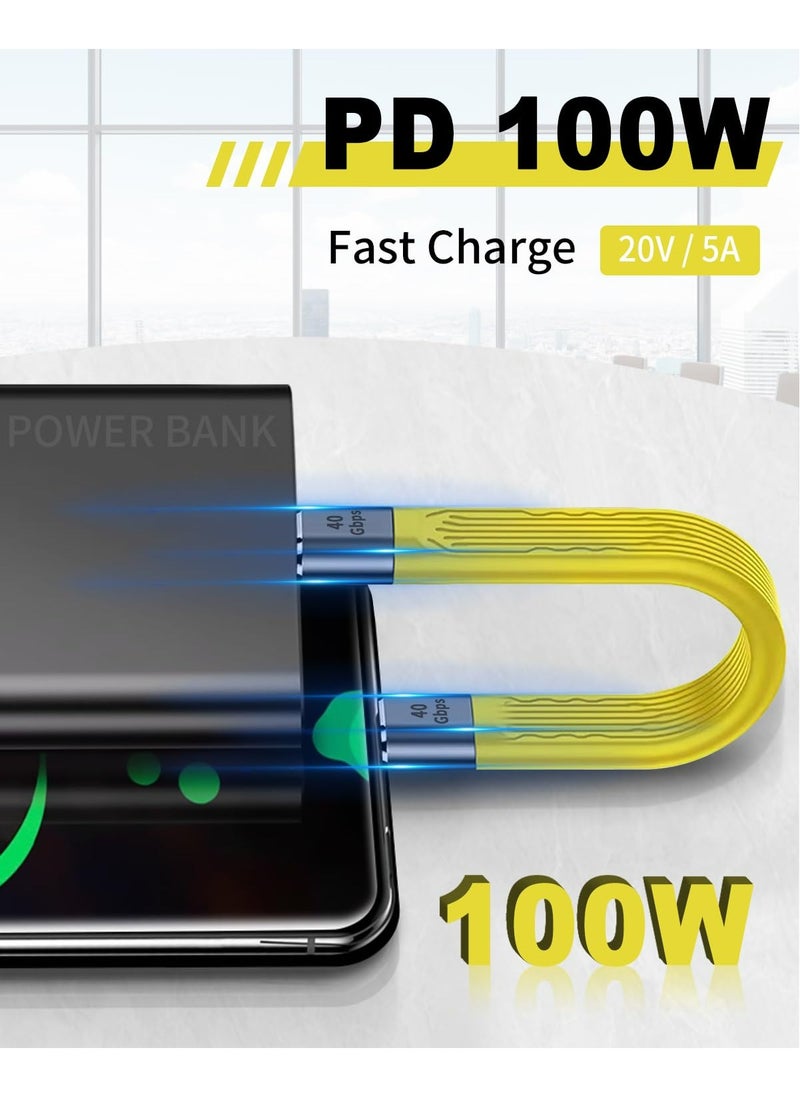 كابل USB C قصير مقاس 5 بوصة، كابل USB C قصير من USB C إلى USB C قصير 40 جيجابت في الثانية، كابل USB C إلى USB C ذكر متوافق مع Thunderbolt 3 يدعم الشحن السريع بقدرة 100 واط PD، وفيديو 8K @ 60 هرتز ومزامنة البيانات