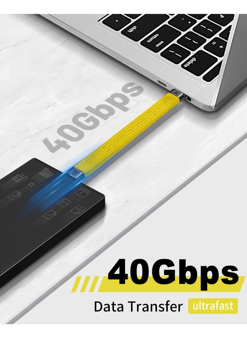 كابل USB C قصير مقاس 5 بوصة، كابل USB C قصير من USB C إلى USB C قصير 40 جيجابت في الثانية، كابل USB C إلى USB C ذكر متوافق مع Thunderbolt 3 يدعم الشحن السريع بقدرة 100 واط PD، وفيديو 8K @ 60 هرتز ومزامنة البيانات