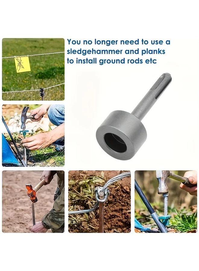 SDS Plus Driver Bit Silvery Gray Durable Steel Hammer Drill Ground Rod Driver For Home Renovation - Image 5