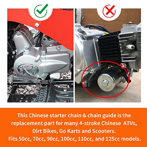 MOTOQUEEN Starter Chain for Chinese 4-Stroke 50cc 70cc 90cc 110cc 125cc ATV Dirt Bike Go Kart 25H 62 Links - Image 5