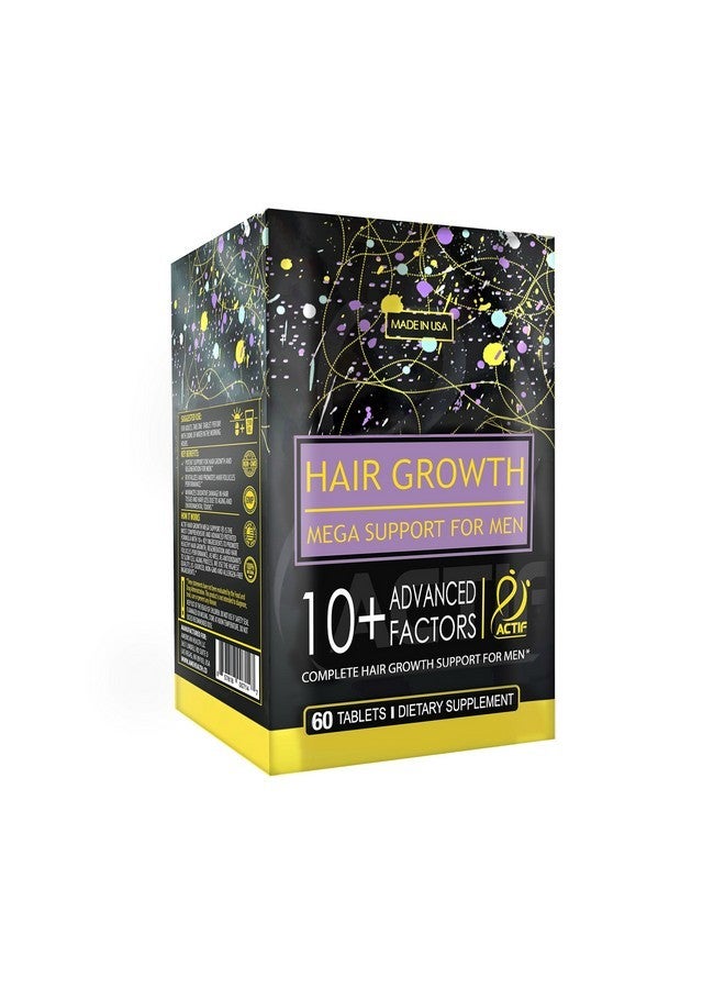 ACTIF Hair Growth for Men Mega Support 10+, Non-GMO, Stops 99% Hair Loss, Made in USA, 60 Count - Image 1