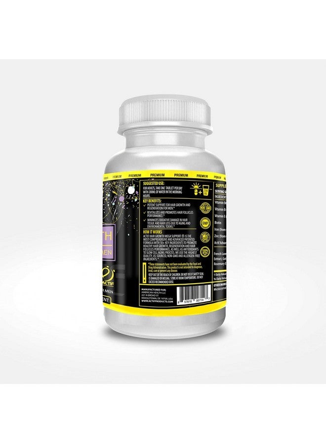 ACTIF Hair Growth for Men Mega Support 10+, Non-GMO, Stops 99% Hair Loss, Made in USA, 60 Count - Image 4