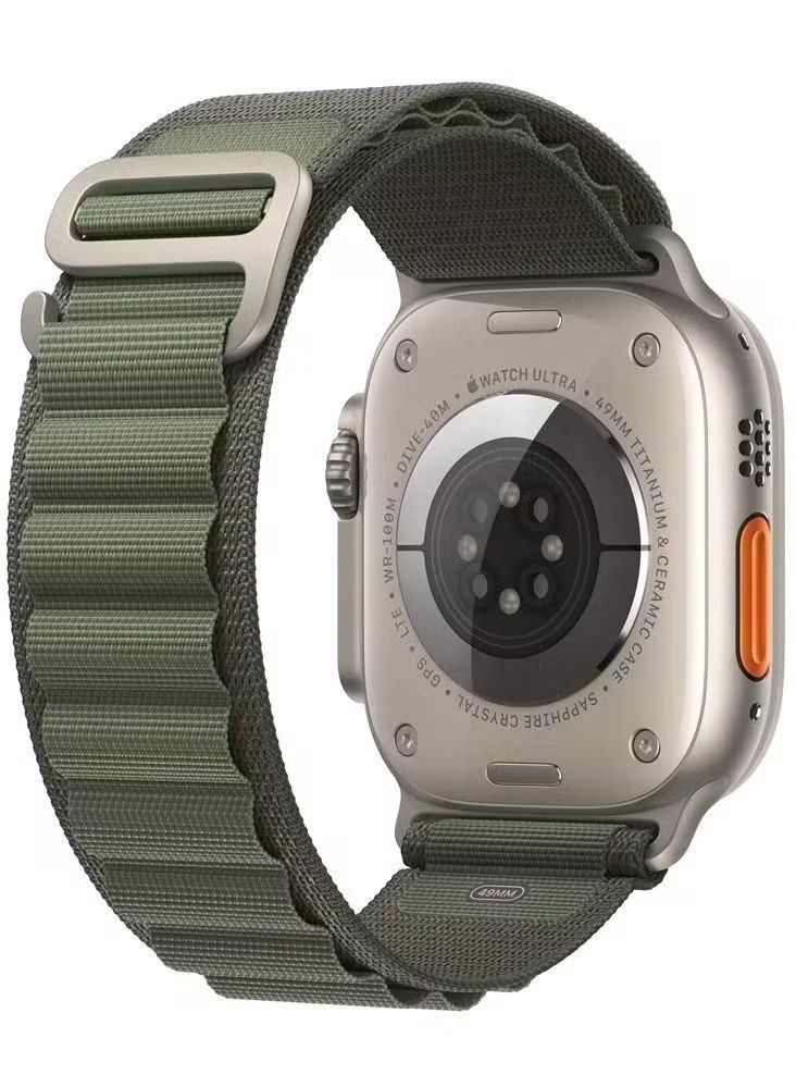 vesus alpine loop  sport Nylon Watch Band Strap for Apple Watch Ultra 49/45/44/42 mm Green - Image 1