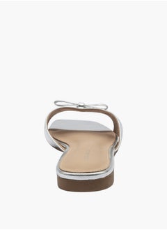 Flora Bella By Shoexpress Bow Accent Slip-On Flat Sandals  - Image 5