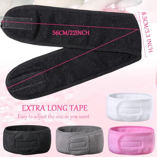 Hoteam 24 Pcs Spa Facial Spa Headband Bulk Skincare Headband Adjustable Face Wash with Tape Terry Cloth Stretch for Make Up Washing Face Shower Facial Mask Yoga - Image 2