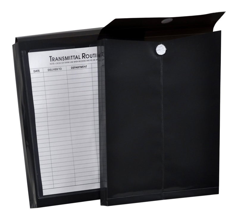 Lion File-N-Send Poly Inter-office Envelopes, 10 x 13 Inches, Opaque Charcoal Gray (Black), 6 EA/Pack, 1 Pack (22700-CG) - Image 1