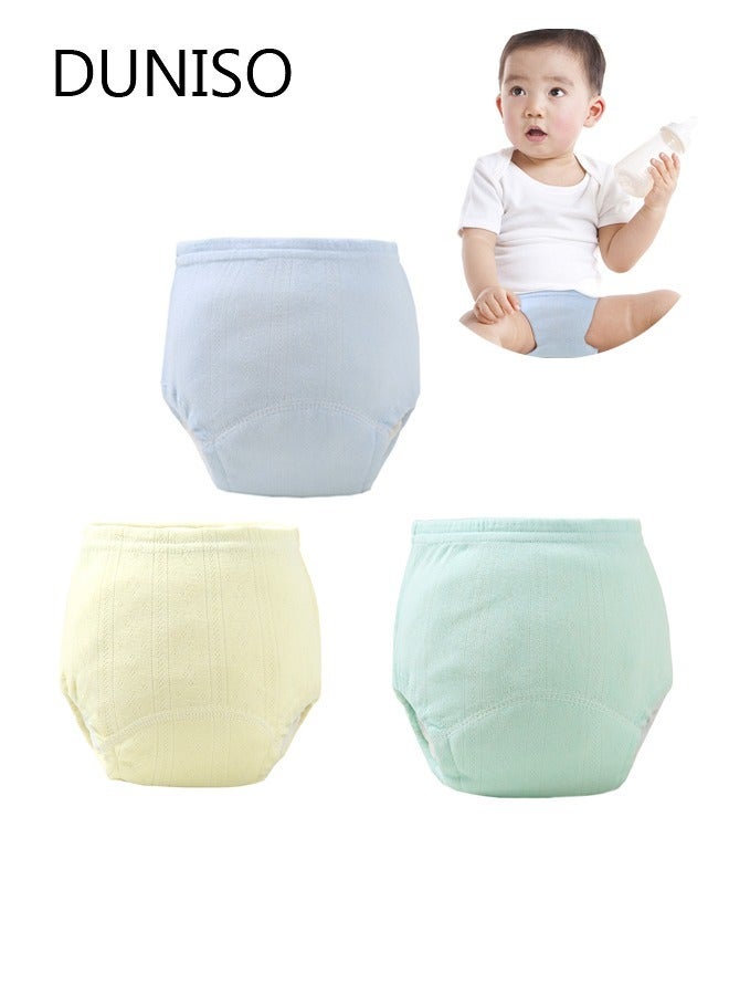 DUNISO 3 Pcs 4 Layer Breathable Cotton Training Pants Training Underwear Pants Size L Suitable For 8-13 Kg Baby Girls Boys - Image 1