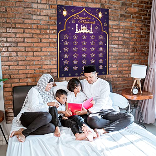 WATCPNO Ramadan Calendar 2025 Ramadan Decorations for Home Eid Activities for Kids Reusable Ramadan Decor Eid Mubarak Poster Ramadan Advent Calendar Decorations for Home Wall - Image 5
