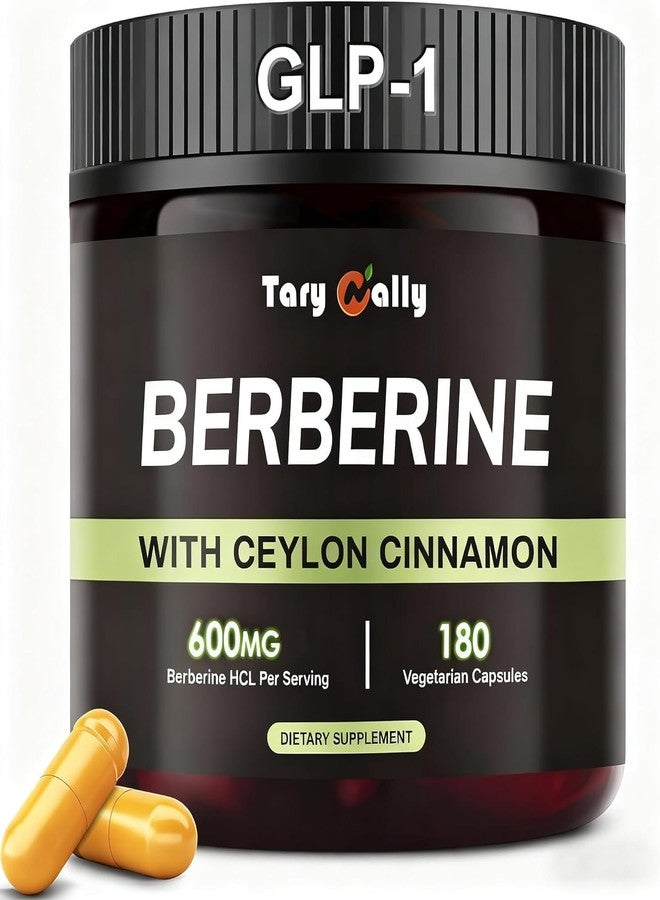 Tary Nally Liposomal Berberine GLP-1 Supplement - 180 Capsules,Organic Berberine with Ceylon Cinnamon & Citrus Bergamot Supplement,Metabolism & Blood Sugar Support for Women and Men,3-Month Supply - Image 1