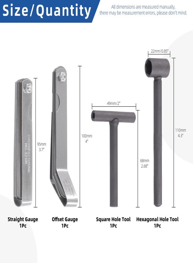 Glarks 4Pcs Motorcycle Engine Valve Adjustment Tool Kit, Engine Screw Spanner Valve Tool Wrench Valve Screw Repair Spanner with Feeler Gauges for Motor Engine Valve Screw - Image 2