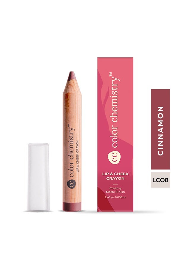 كيمياء اللون قلم الشفاه والخدود من كولور كيميستري باللون قرفة - 2.49 جرام، نباتي، غير لامع، غير جاف، أحمر شفاه غني بالألوان وطويل الثبات، قلم متعدد الاستخدامات للشفاه والخدود. - Image 1