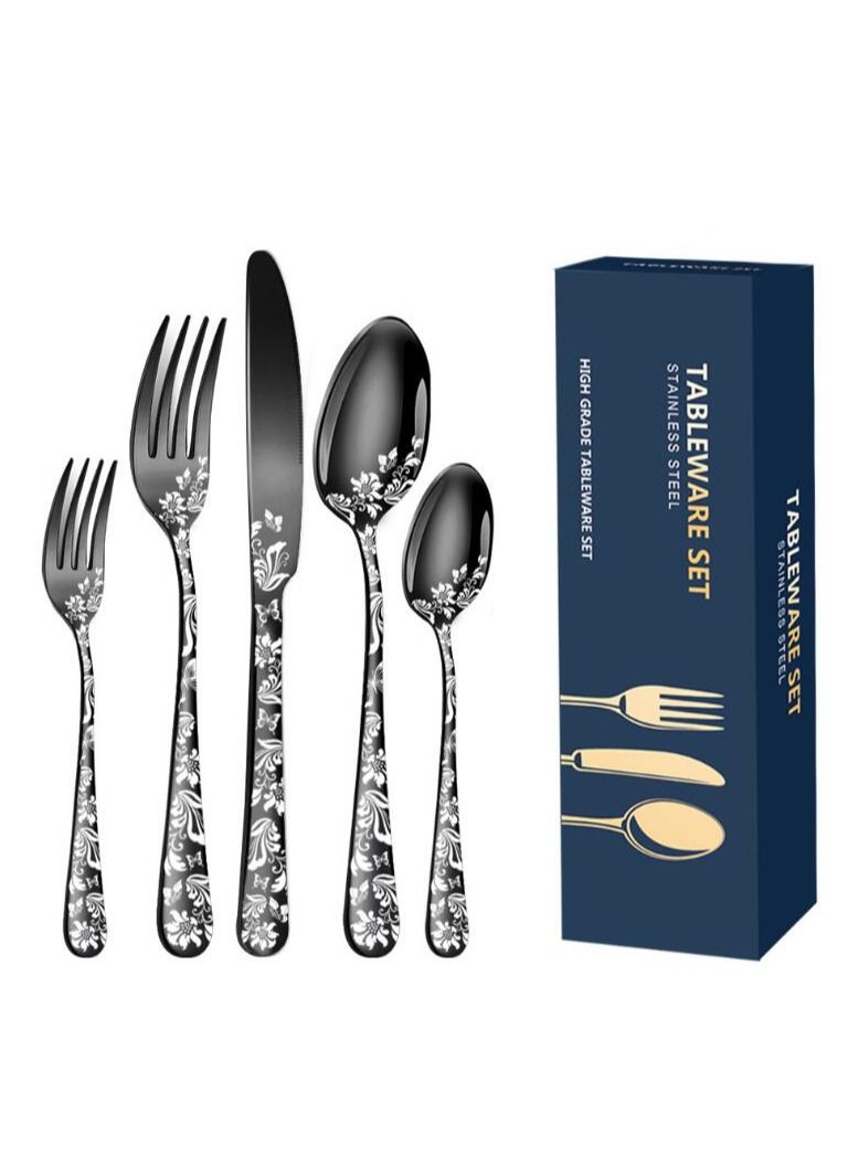 MIXDE 20-Piece Western Style Eco-Friendly Dishwasher Safe Stainless Steel Cutlery Set - Image 1