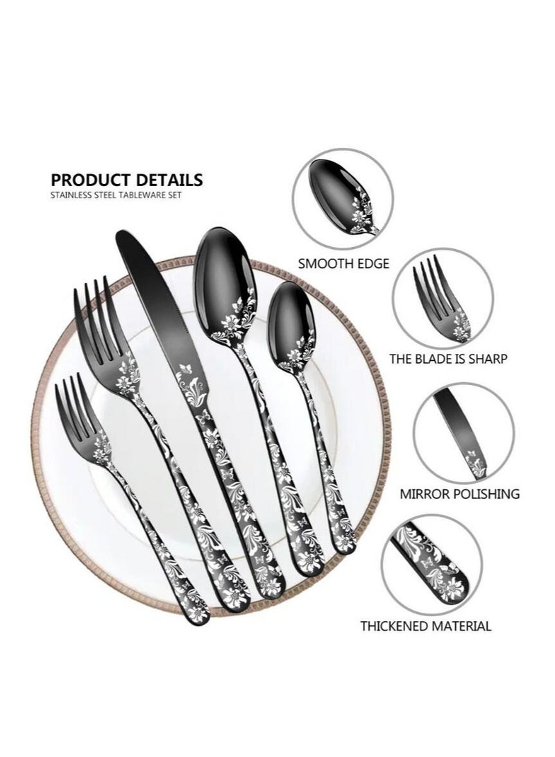 MIXDE 20-Piece Western Style Eco-Friendly Dishwasher Safe Stainless Steel Cutlery Set - Image 2