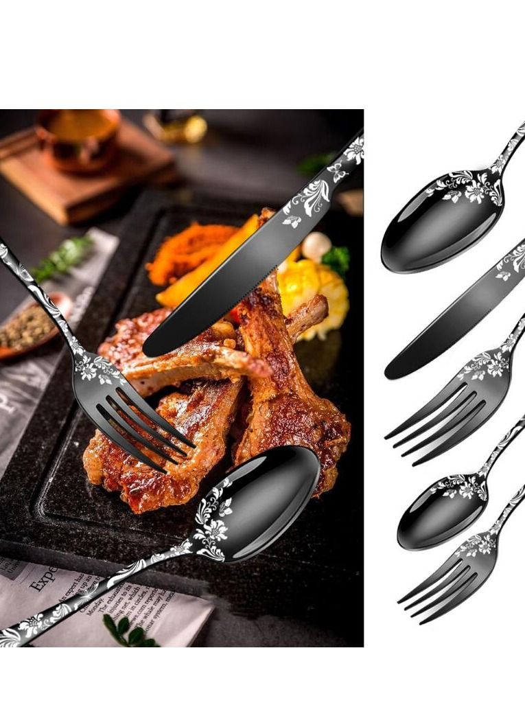 MIXDE 20-Piece Western Style Eco-Friendly Dishwasher Safe Stainless Steel Cutlery Set - Image 3