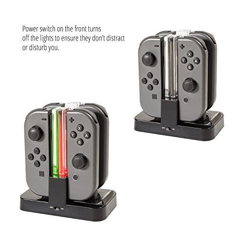 Orzly Nintendo Switch Joy Con Charging Dock, Pro Controller Charging Station, Charge Stand Becomes Charger for Upto 4 JoyCons or Nintendo Switch Pro Controller, USB Power, Type C Cable Included - Image 5