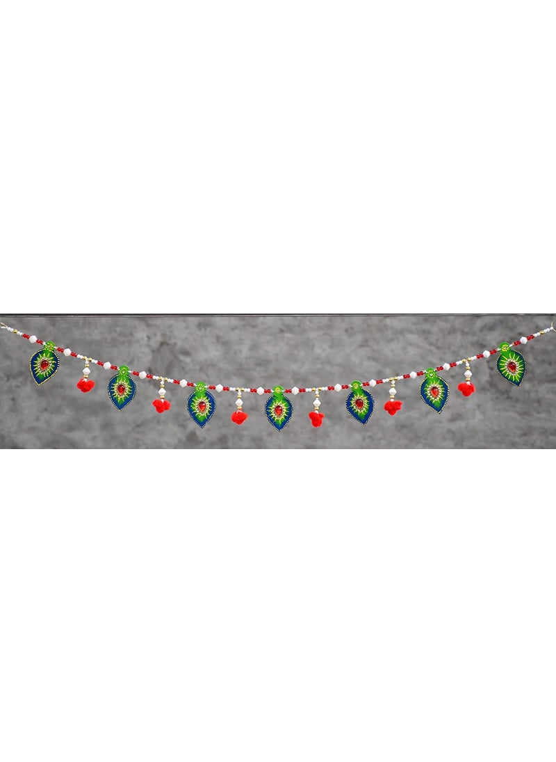 Saugat Traders Saugat Traders Wooden Door Hanging Toran-Kalash Themed with Stone Work Bandarwal for Entrance Door-Mandir-Temple-Home Decor-Wedding-Housewarming-Inauguration-95 CM  - Image 3