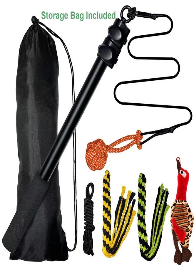 AMYESE Upgraded Interactive Dog Toys - Extendable Flirt Pole Teaser Wand with Braided Rope Chewing Tugs and Squeaky Plush Chase Toy for Dog Puppy Outdoor Entertainment, Train and Exercise - Image 5