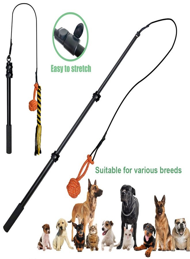 AMYESE Upgraded Interactive Dog Toys - Extendable Flirt Pole Teaser Wand with Braided Rope Chewing Tugs and Squeaky Plush Chase Toy for Dog Puppy Outdoor Entertainment, Train and Exercise - Image 4
