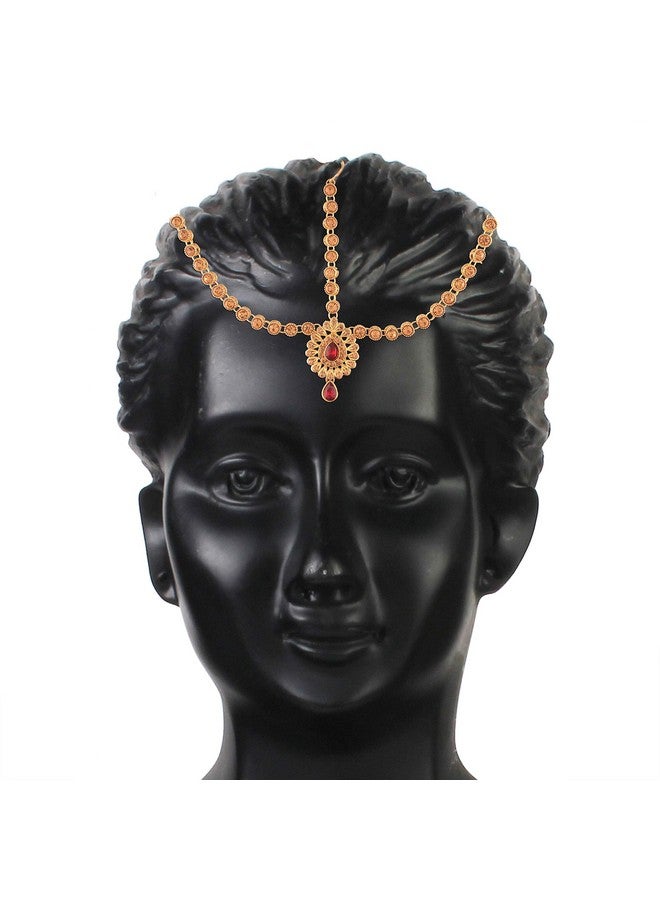 I Jewels Gold Plated Traditional Kundan & Pearl Bridal Matha Patti For Women (T2009M) - Image 2