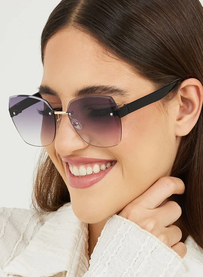 ستايلي Rimless Cat Eye Square Sunglass