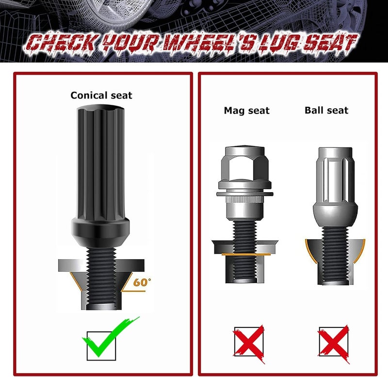 Richeer 9/16x18 Wheel Lug Nuts Set - Image 3