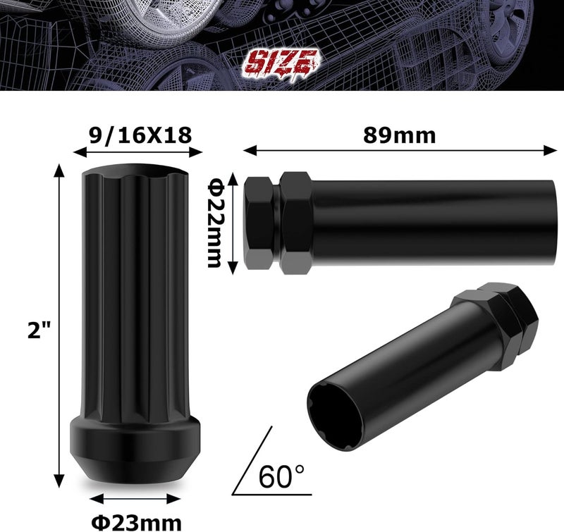 Richeer 9/16x18 Wheel Lug Nuts Set - Image 2