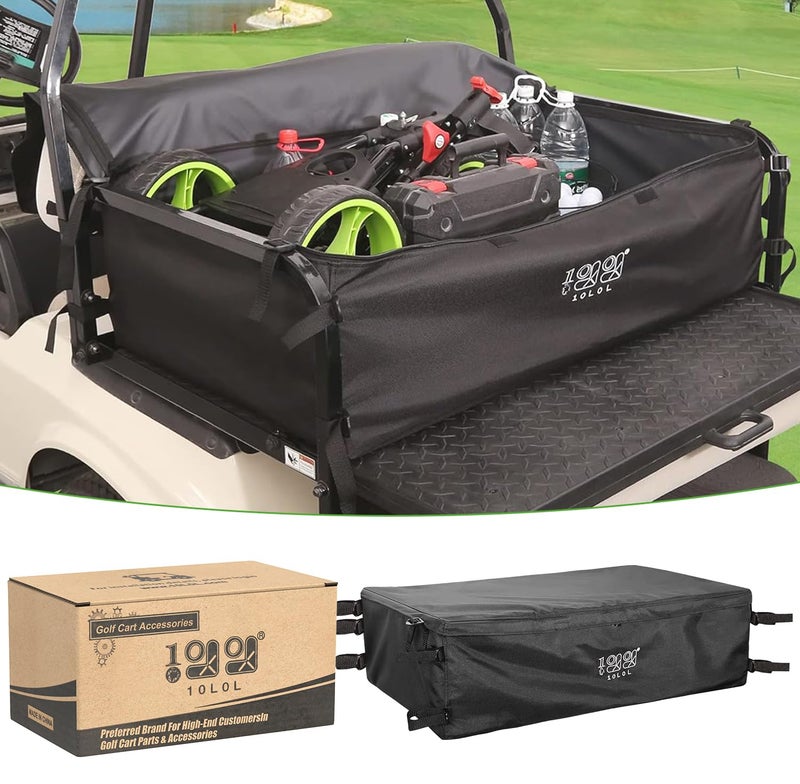 10L0L 10L0L 4-Passenger Golf Cart Storage Box, 800D PVC Dustproof Rear Bench Bag for Yamaha, EZGO, Club Car, No Drilling Required, Grocery Organizer with Secure Buckles - Image 1
